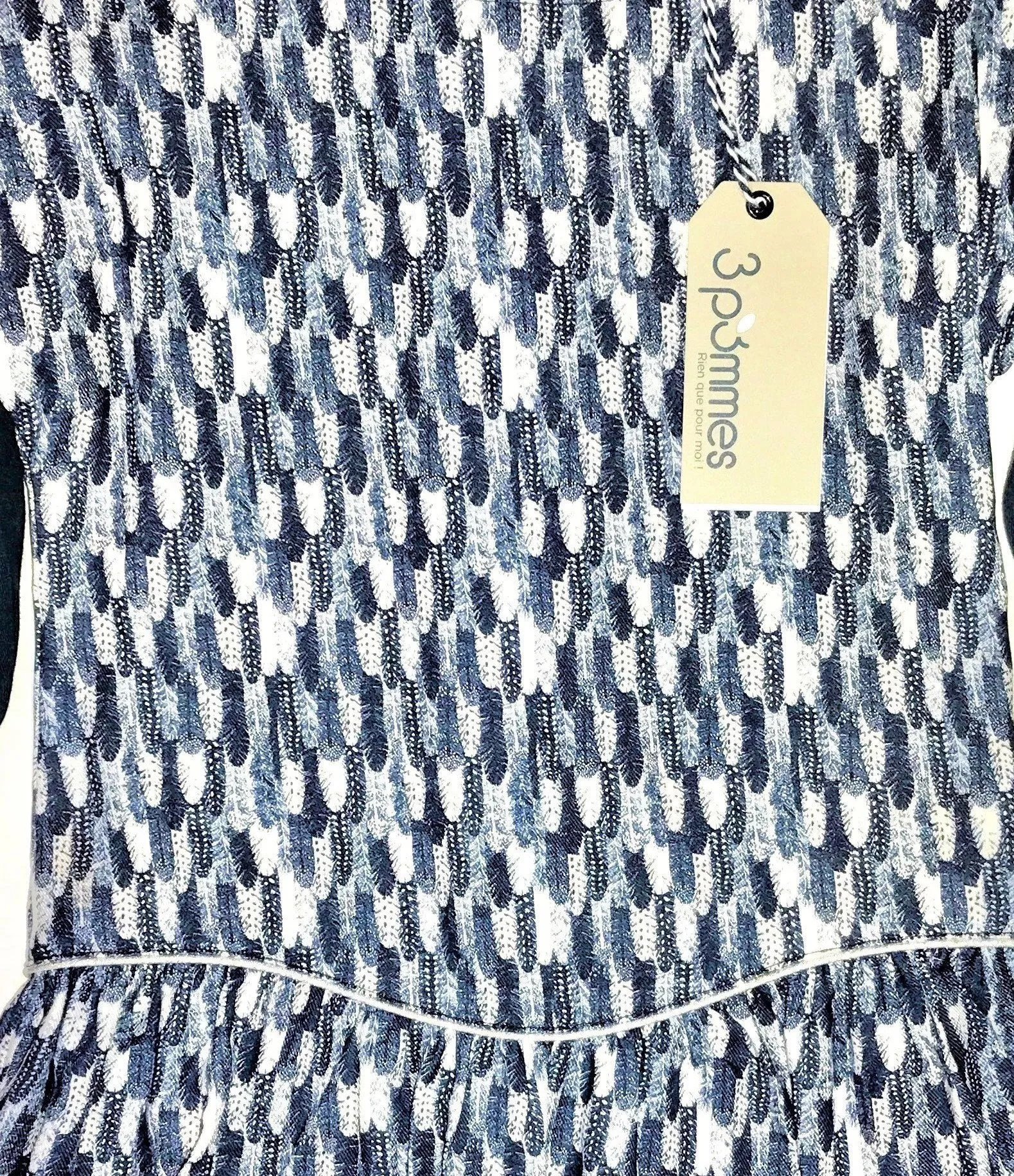 3Pommes Girls 1Pc Blue/White Drop Waist Dress
