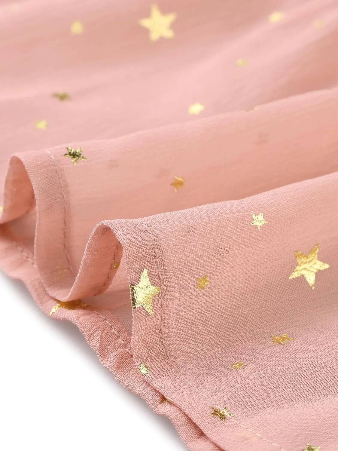 Allegra K Casual Chiffon Midi Dress for Women's Sleeveless Smocked Waist Gilding Metallic Stars Party Dresses