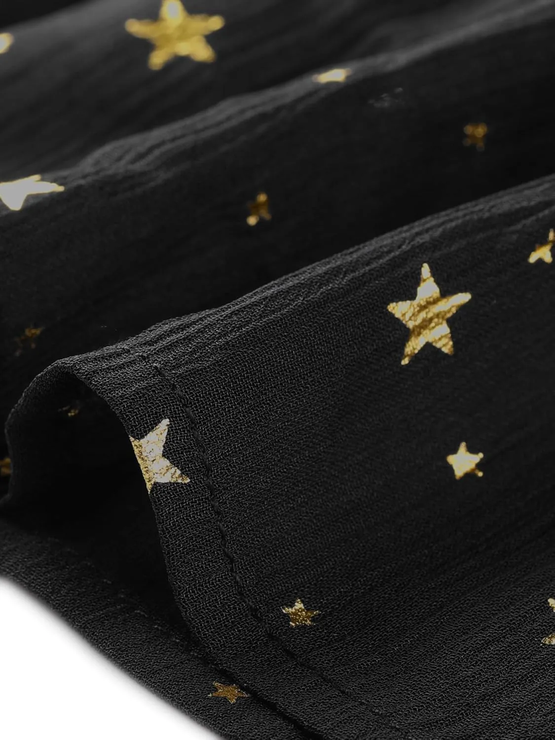 Allegra K Casual Chiffon Midi Dress for Women's Sleeveless Smocked Waist Gilding Metallic Stars Party Dresses