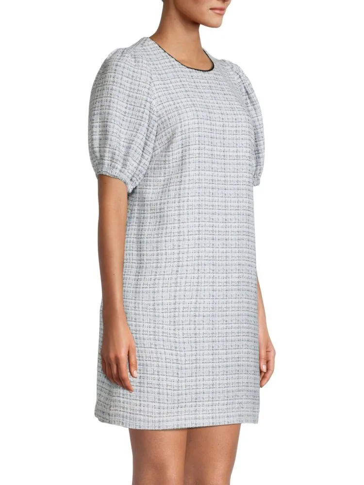 Billie Alice By Temperley Checked Swing Mini Dress in Eucalyptus Multi