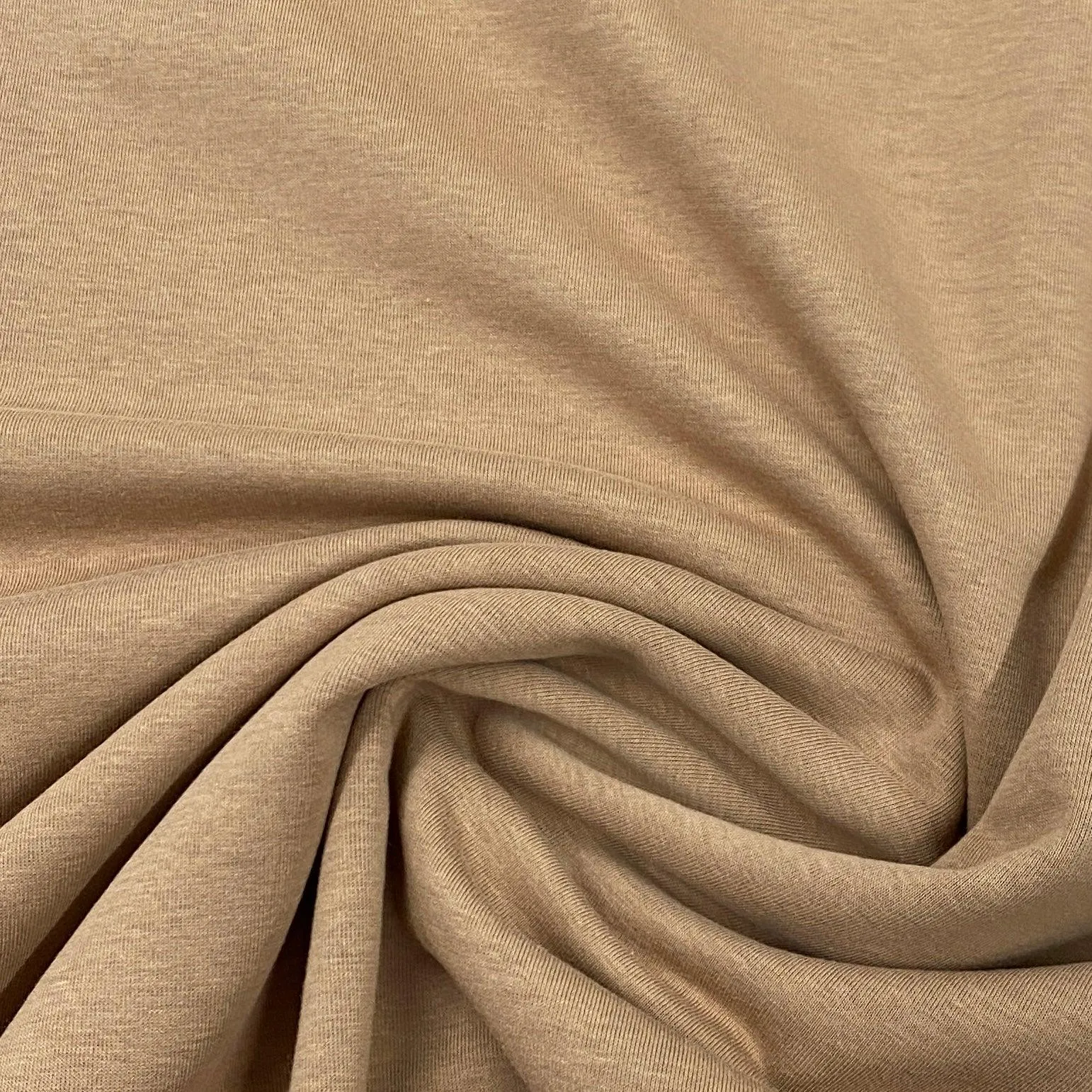 Camel Polyester/Spandex Interlock Fabric