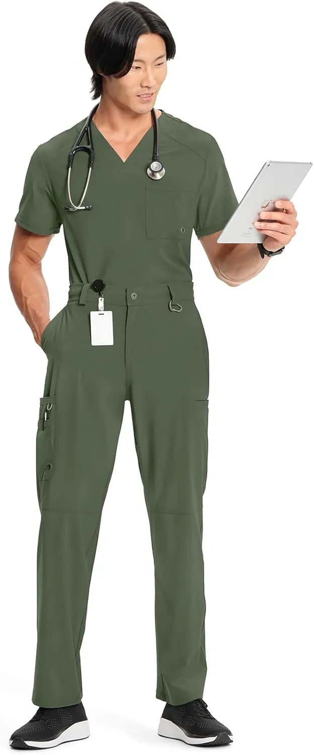 Cherokee Infinity Men's Scrub Pants Modern Fit 6 Pockets Tapered Leg with Drawstring CK200A