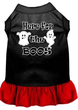 Here For The Boos Screen Print Dog Dress Black With Red Xxxl (20)