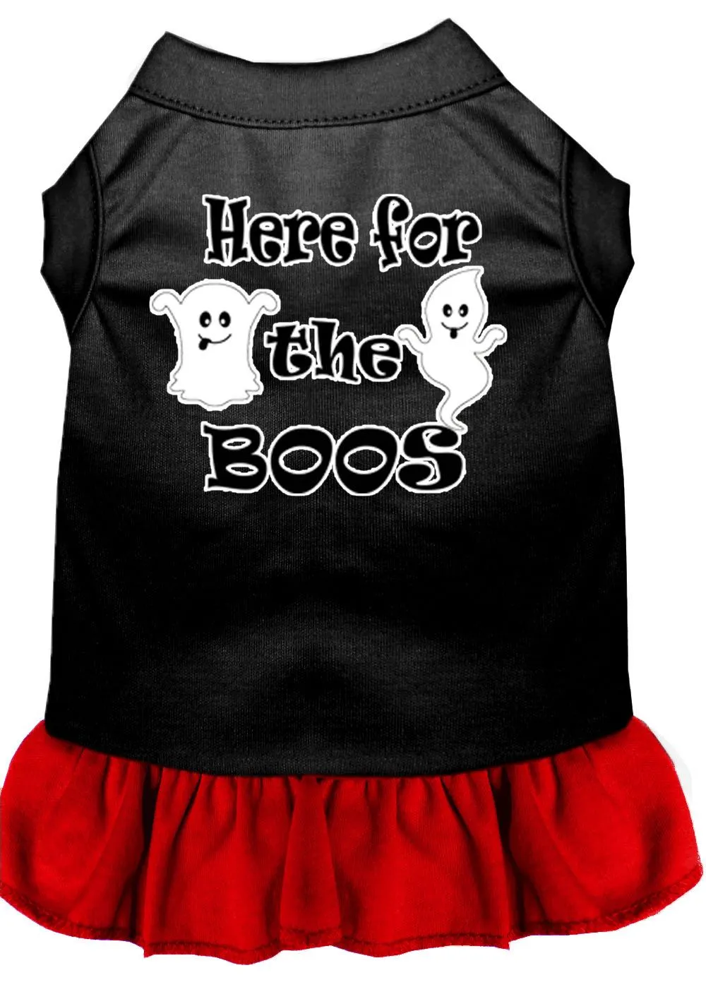 Here For The Boos Screen Print Dog Dress Black With Red Xxxl (20)