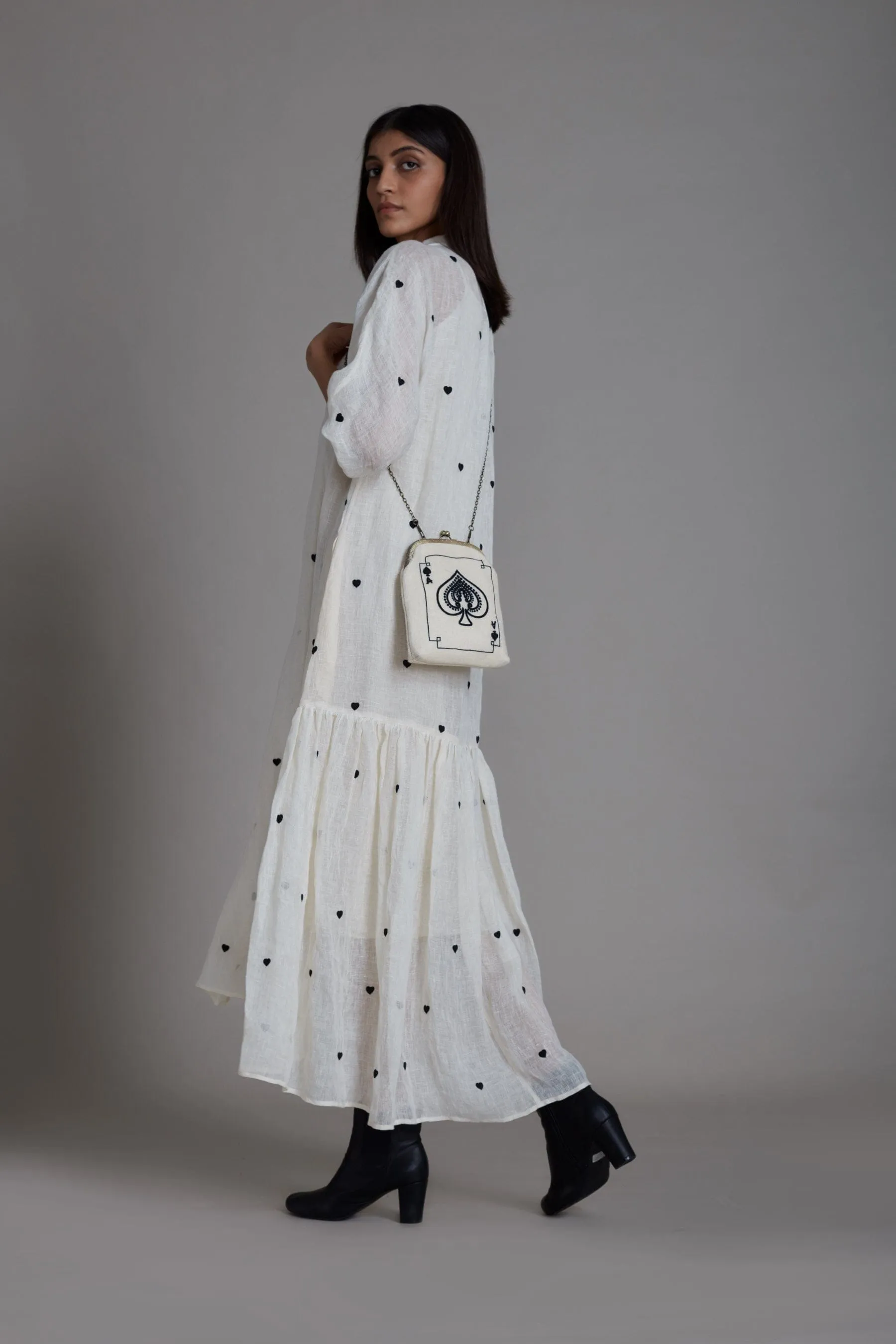 Mati Queen of Hearts Dress-Oatmeal