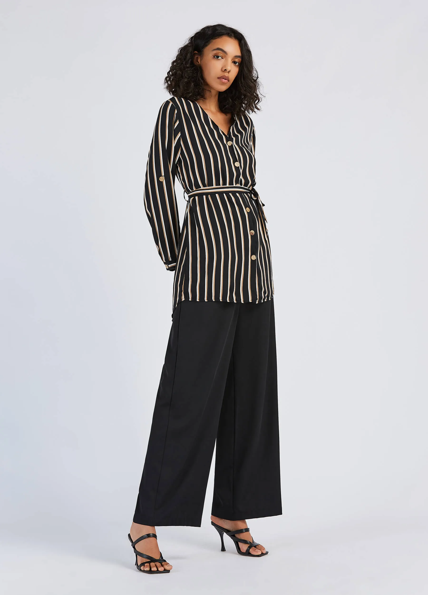 MECALA Women's High Low Hem Button Down Shirt