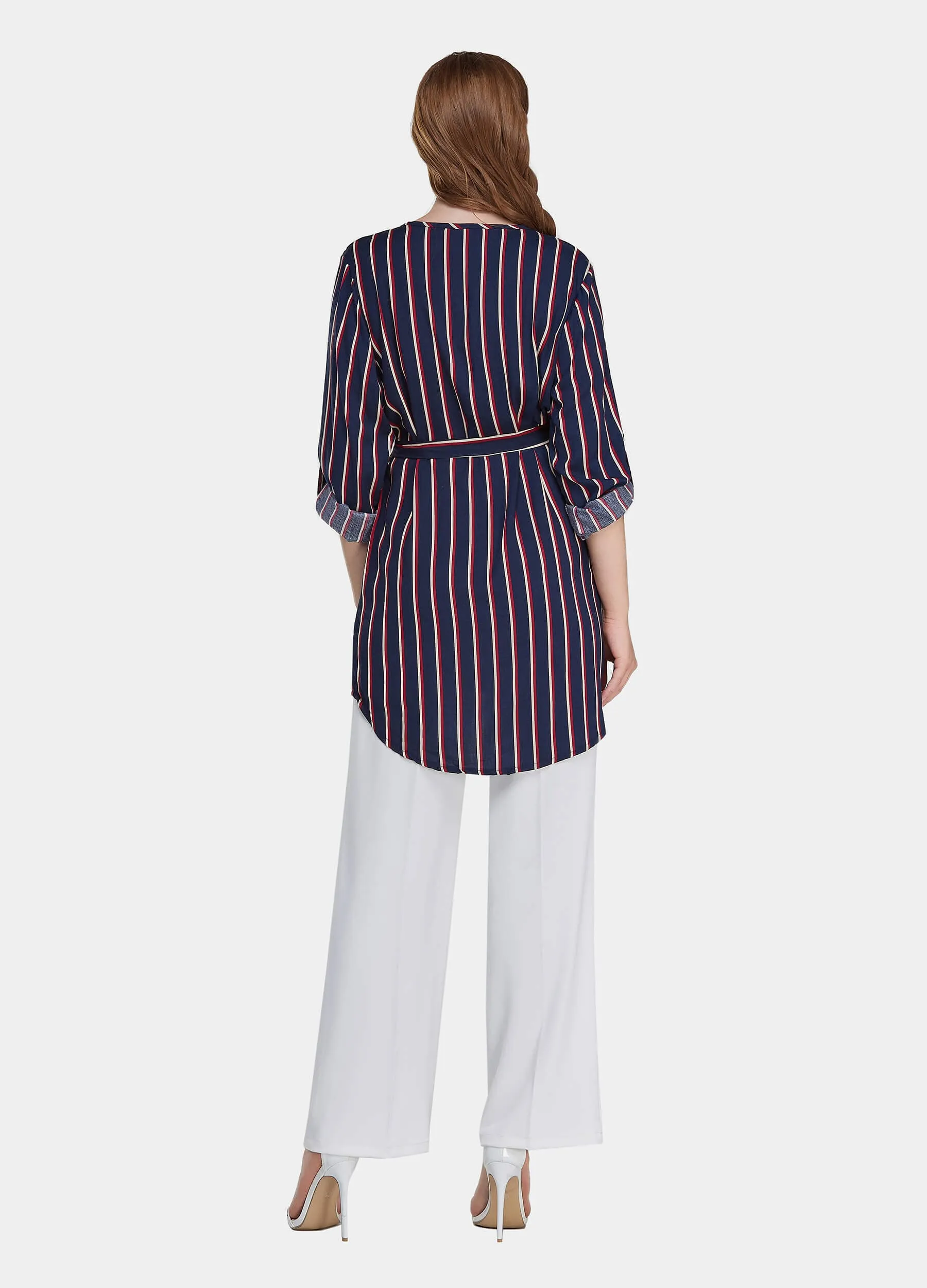 MECALA Women's High Low Hem Button Down Shirt