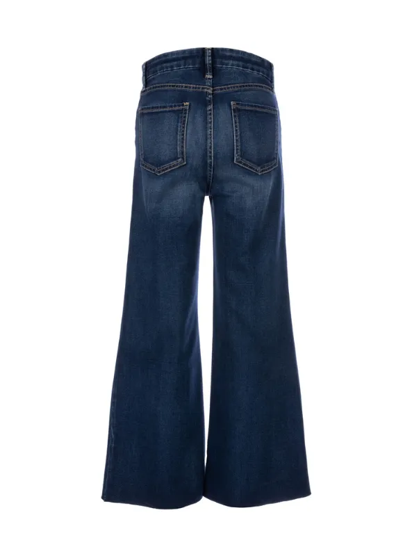 Meg High Rise Fab Ab Wide Leg Raw Hem
