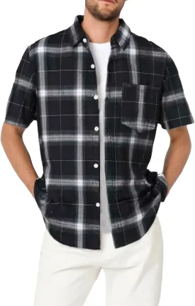 Mens Casual Checked Plaid Button Down T-Shirt Fashion Short Sleeve Work Travel Tops Lightweight Cotton Running Tops