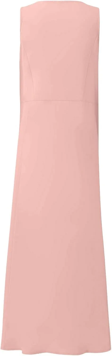 Plus Size Summer Dresses for Women 2025, Sleeveless Casual Cotten Linen Maxi Dress Hawaii Tropical Beach Tank Dress