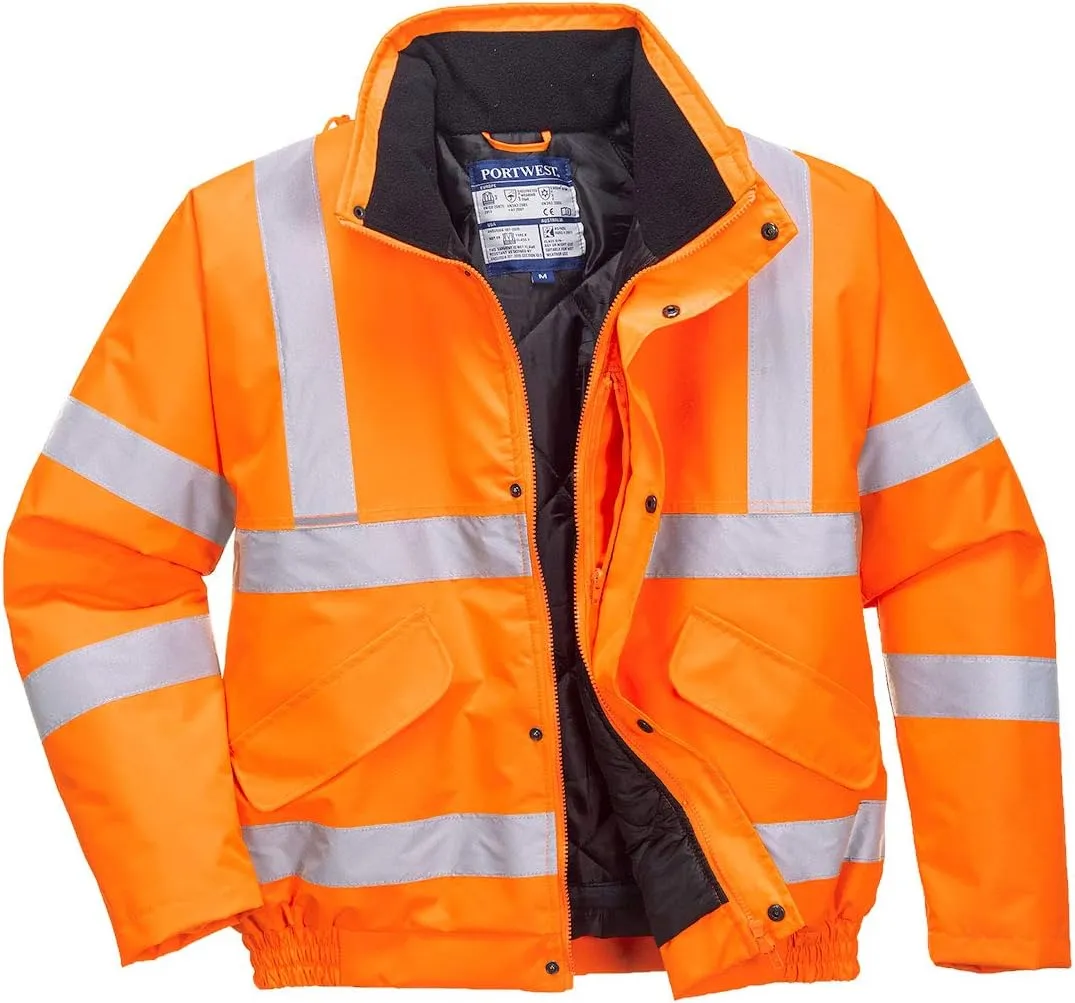 Portwest URT32 Hi-Vis Protective Workwear Bomber Jacket Orange, X-Large