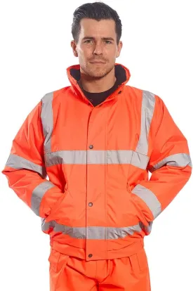 Portwest URT32 Hi-Vis Protective Workwear Bomber Jacket Orange, X-Large