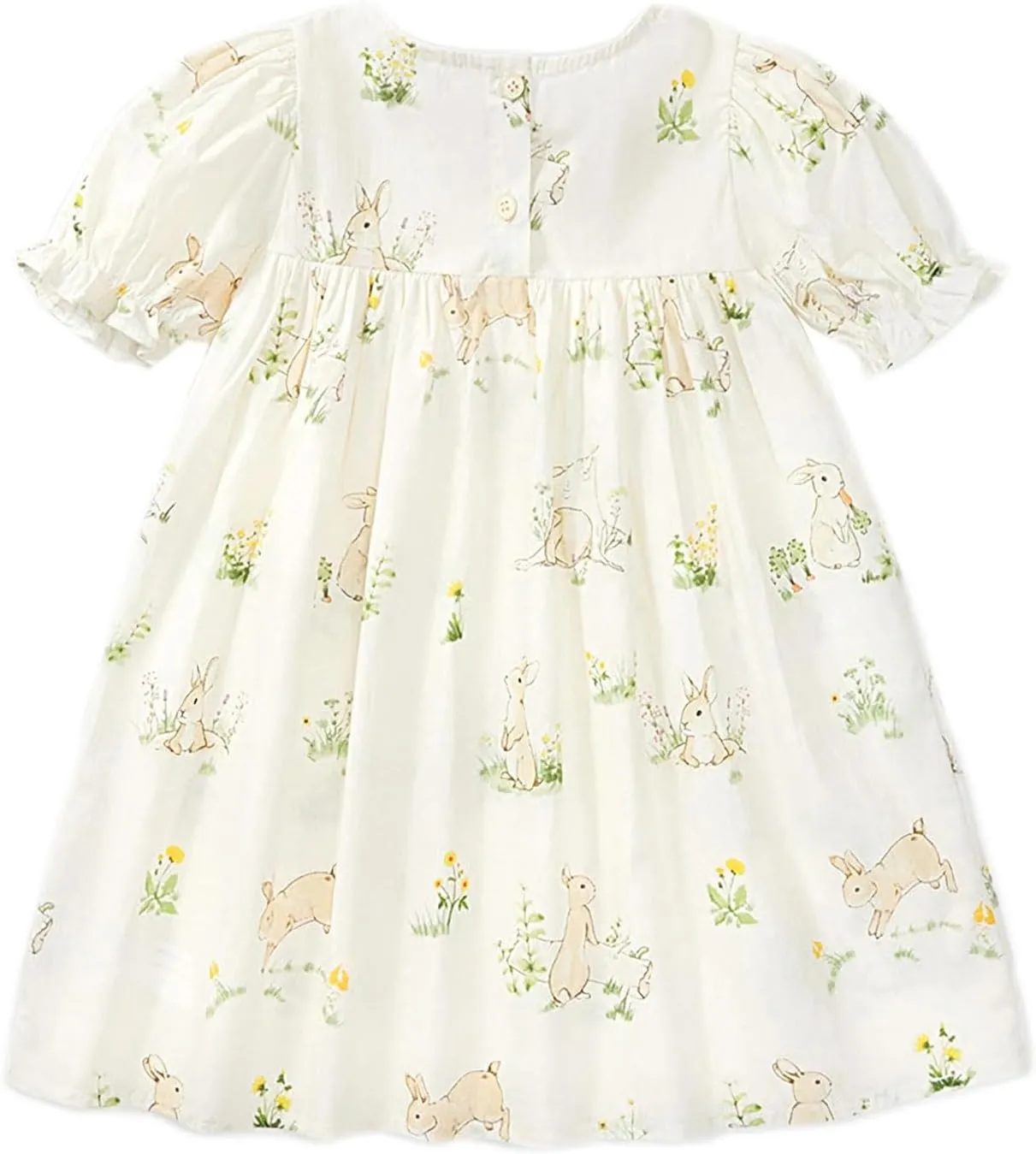 Simplee kids Baby Girls Casual Dress Toddler Smocking Dress Floral Print Sundress for Spring Summer 1-6 Years