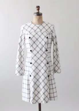 Vintage 1960s MOD Checked Day Dress