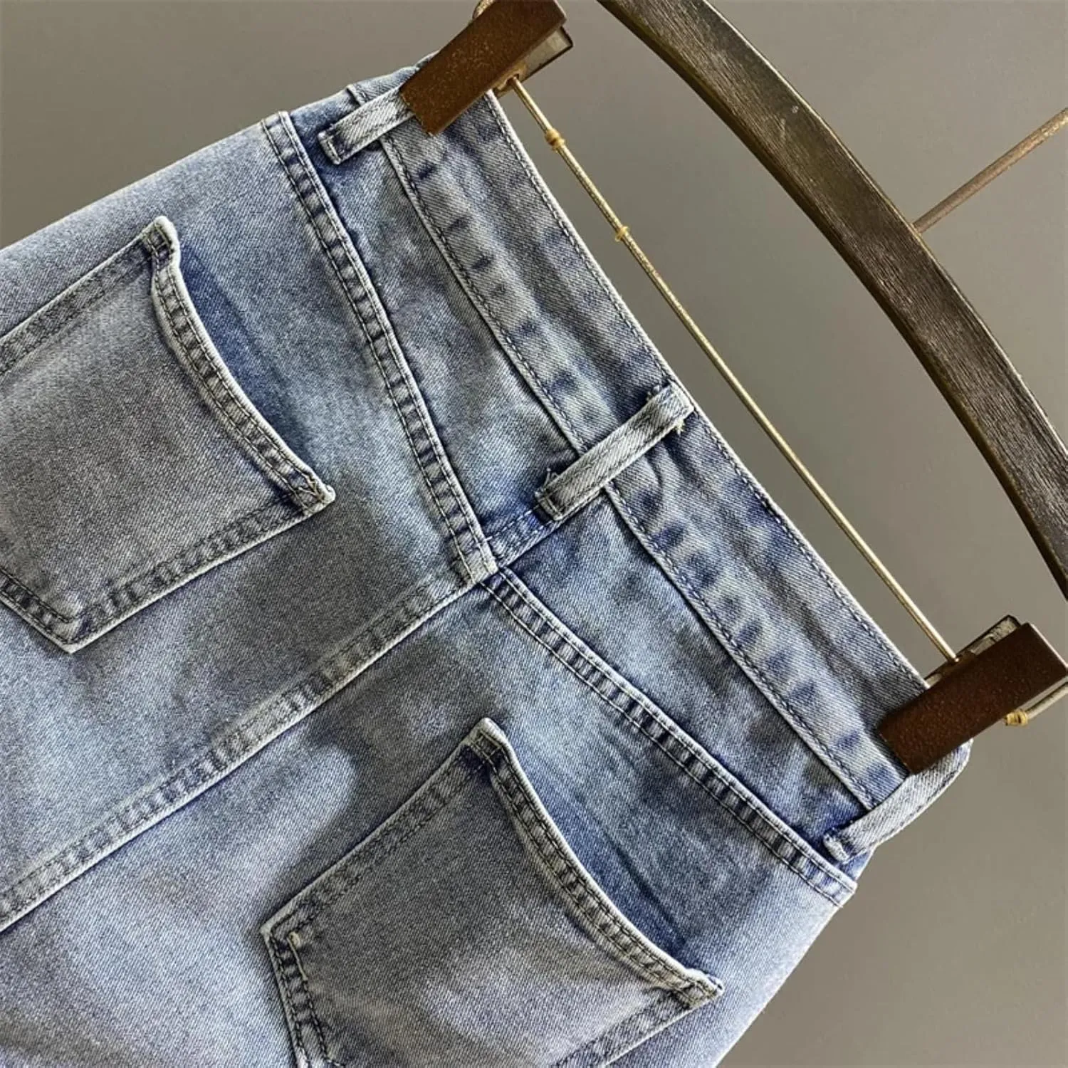 Women Denim Skirt Full Diamond Slim High Waist A-line Wrap Hip Mini Skirts Summer