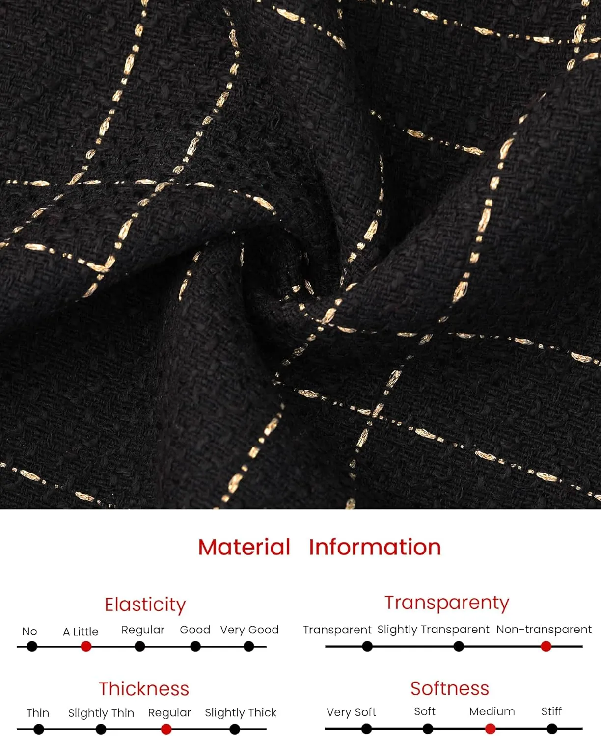 Women's Collarless Blazer Plaid Button Front Crop Tweed Jacket